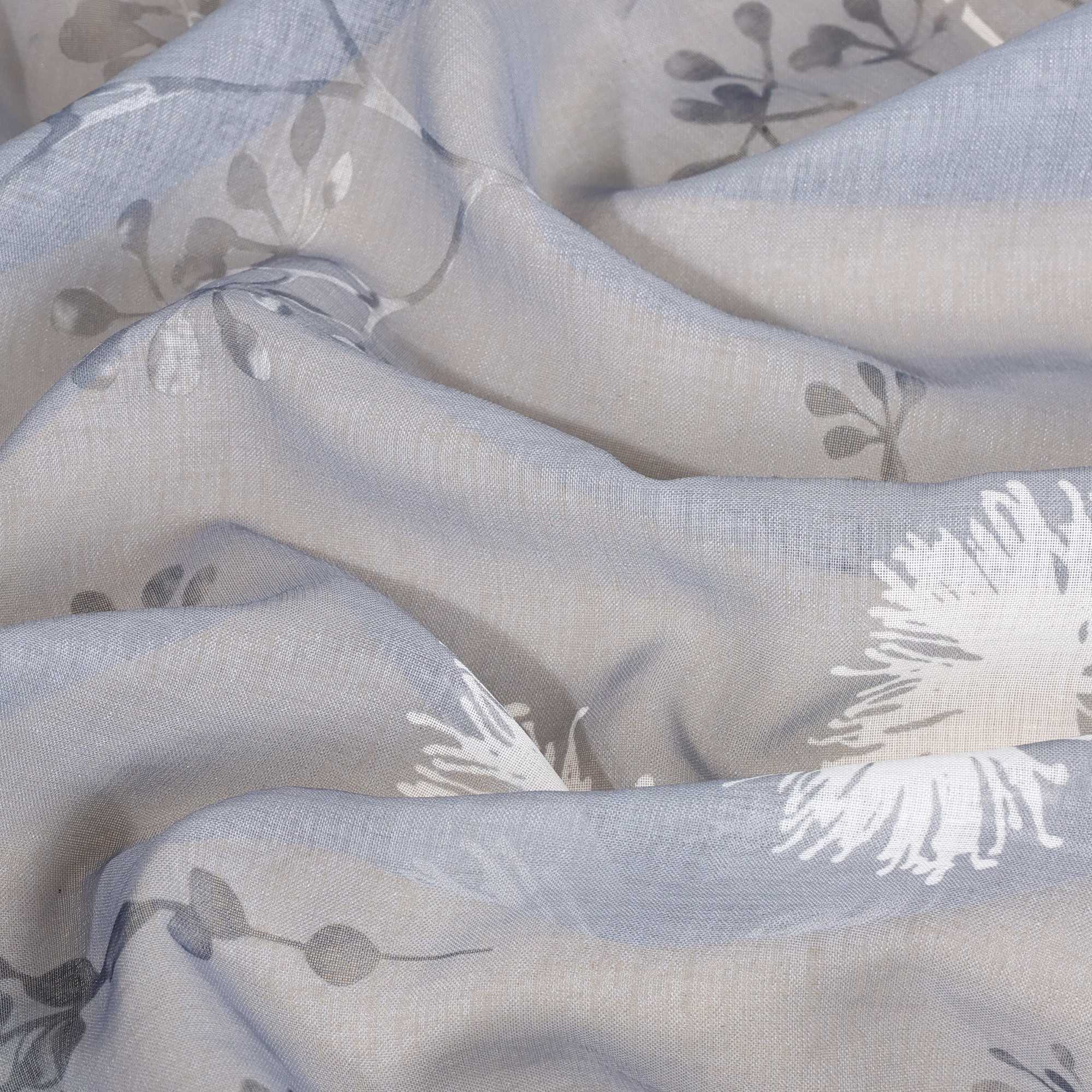 Vorhang mit Schlaufen modern Voile Gardine mit botanischen Mustern Vorhänge Transparent Schlafzimmer Wohnzimmer 1 Stück - Joyswahl