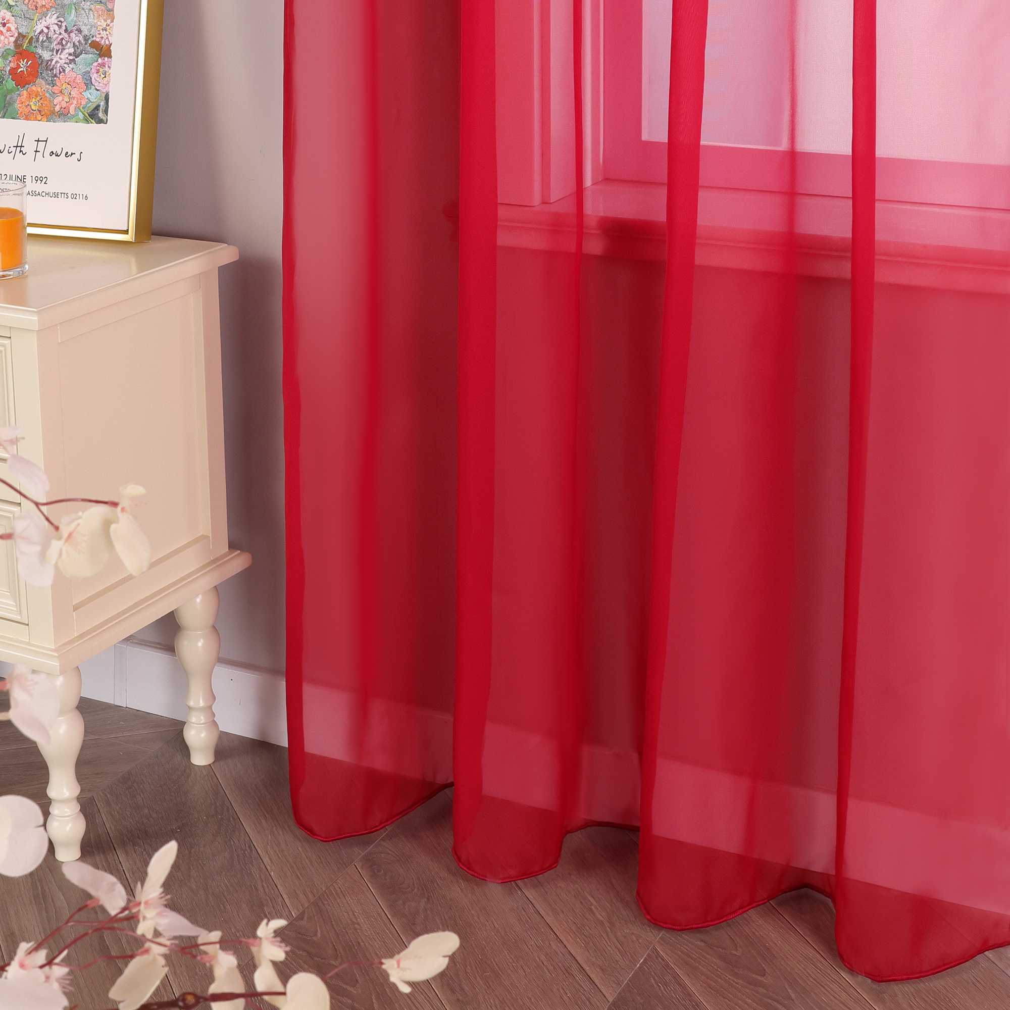 Vorhang aus Polyester unifarbe transparent leichte Schutzfunktion Klassische Vorhänge 1 stück - Joyswahl