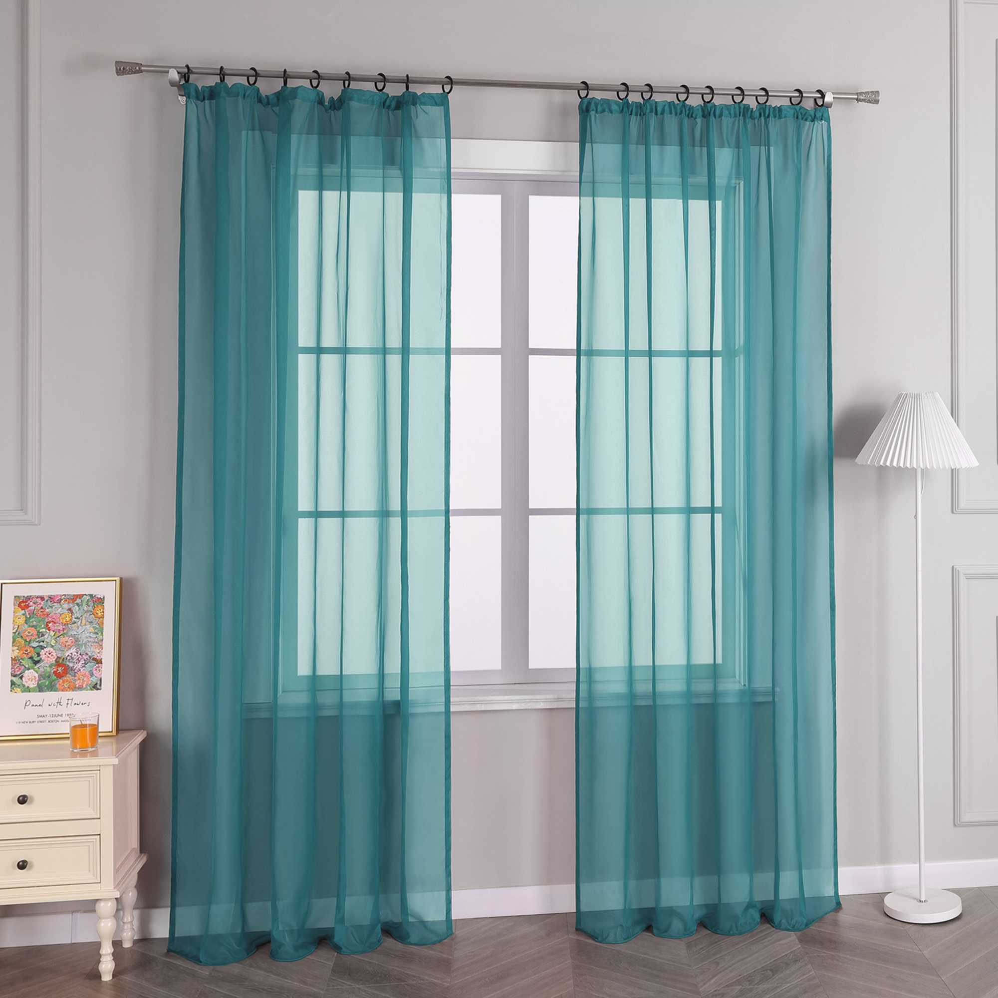 Vorhang aus Polyester unifarbe transparent leichte Schutzfunktion Klassische Vorhänge 1 stück - Joyswahl