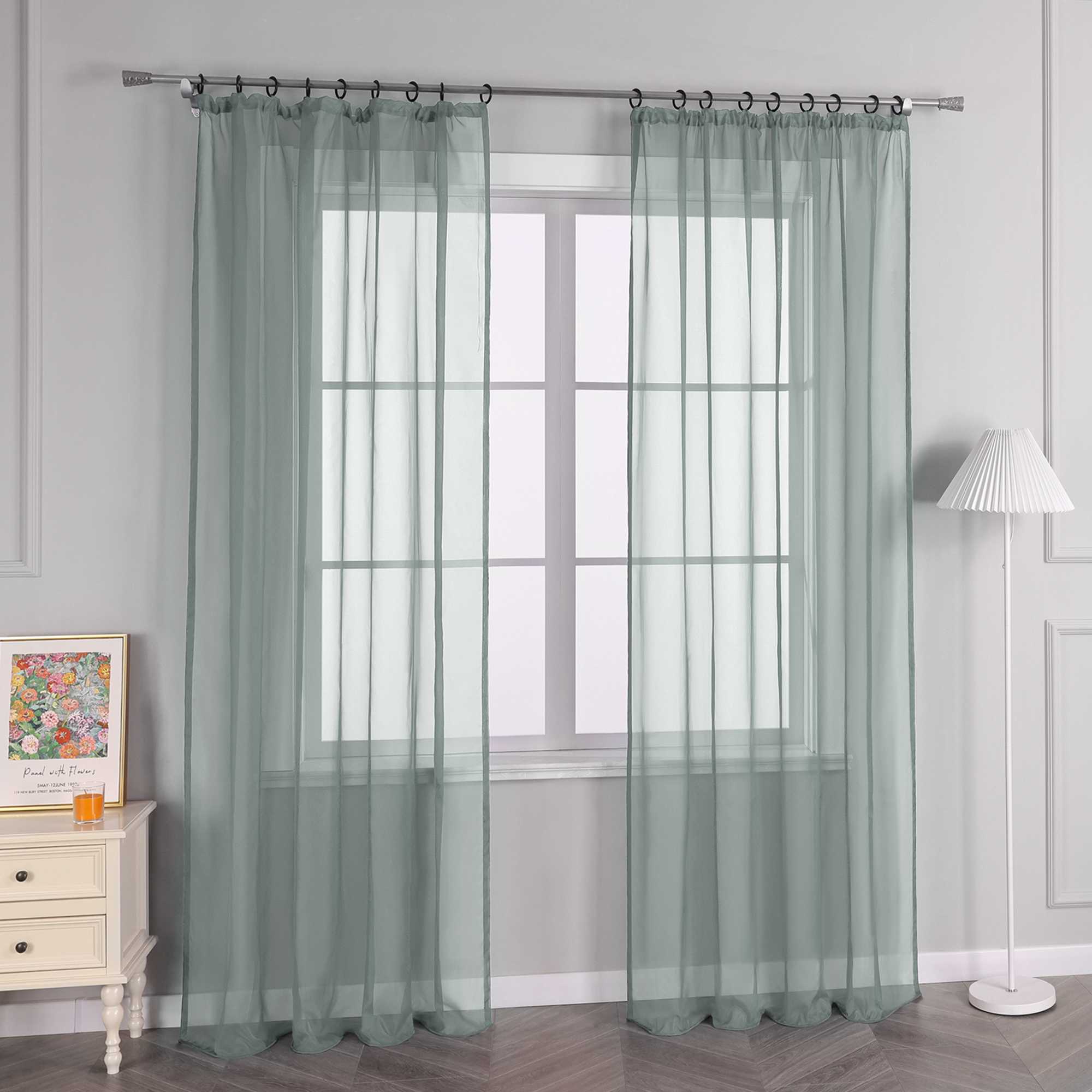 Vorhang aus Polyester unifarbe transparent leichte Schutzfunktion Klassische Vorhänge 1 stück - Joyswahl