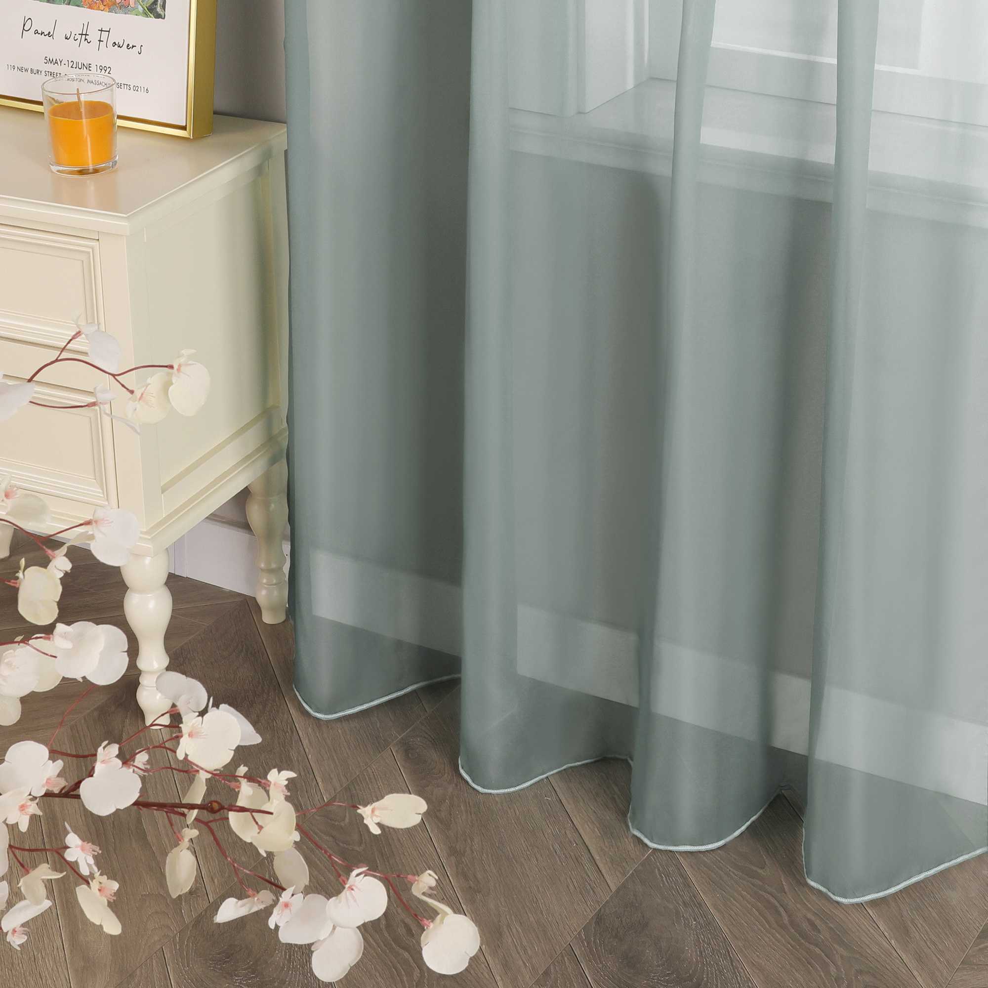 Vorhang aus Polyester unifarbe transparent leichte Schutzfunktion Klassische Vorhänge 1 stück - Joyswahl