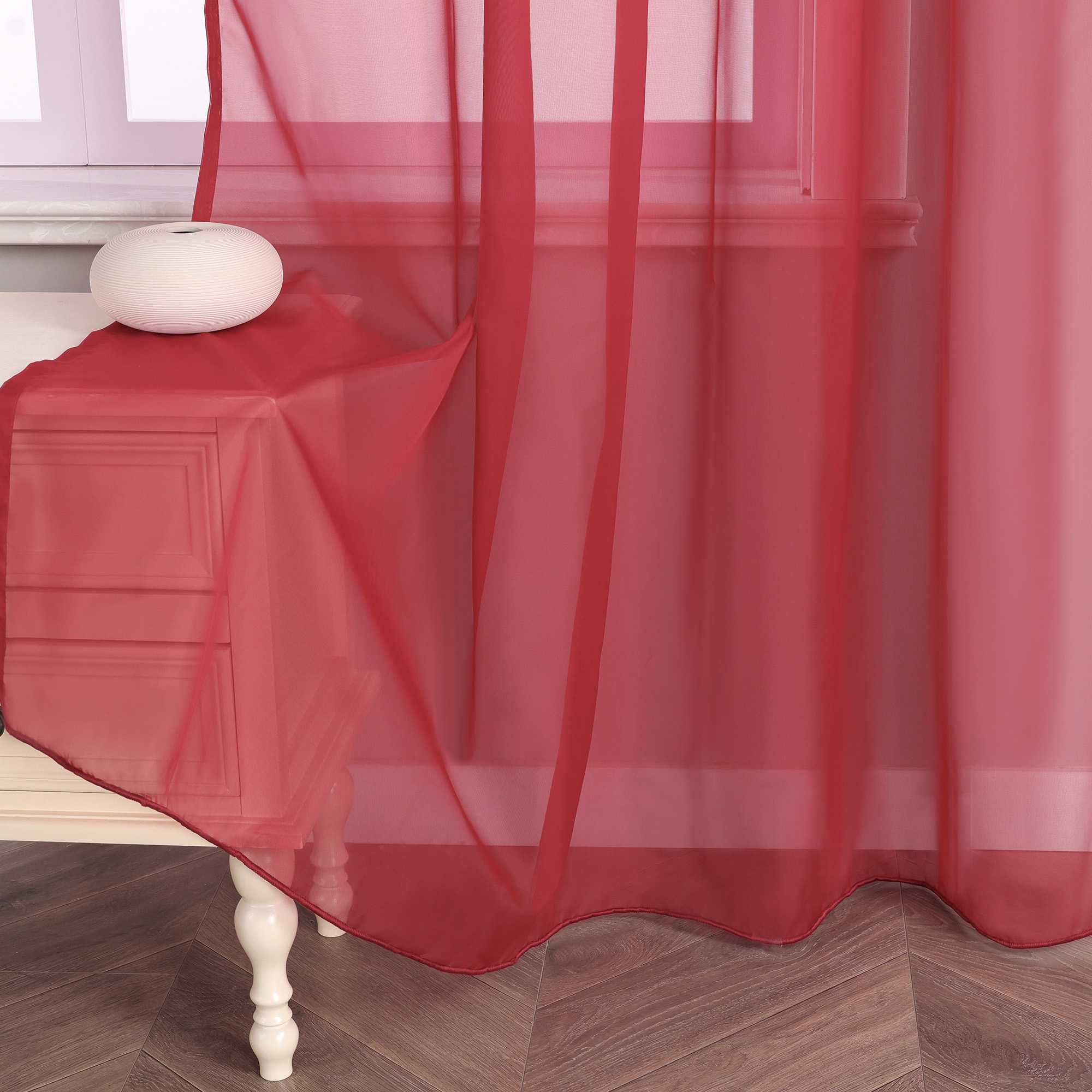 Vorhang aus Polyester unifarbe transparent leichte Schutzfunktion Klassische Vorhänge 1 stück - Joyswahl
